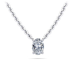 Brilliant Vertical Oval Solitaire Pendant