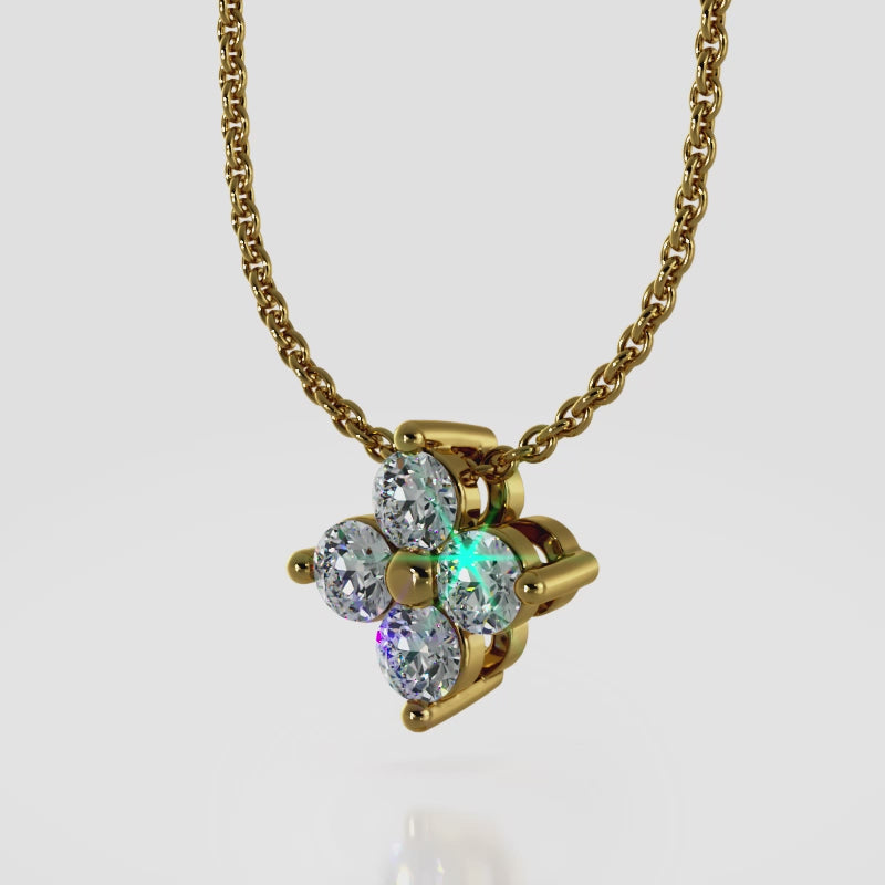 Radiant Four Diamond Pendant