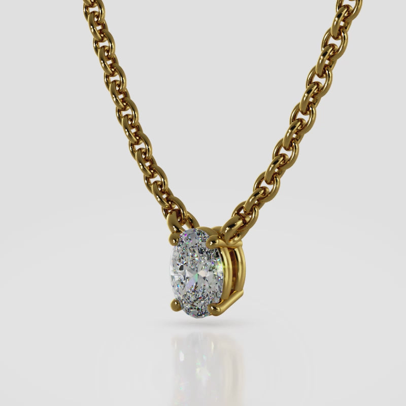 Brilliant Vertical Oval Solitaire Pendant