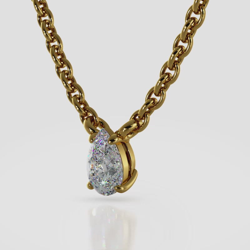 Pear Solitaire Pendant