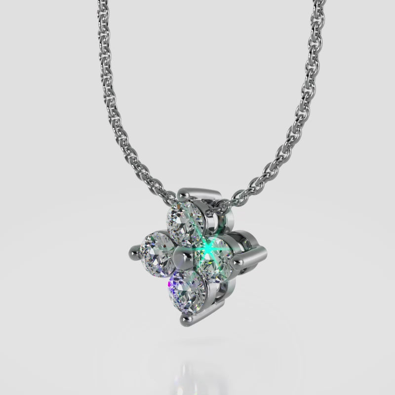 Radiant Four Diamond Pendant